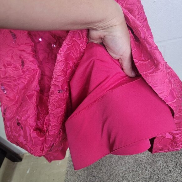 Sachin & Babi Ashley Brocade Midi Dress Pink Glitter Pockets Lined Prom Formal - Picture 9 of 16